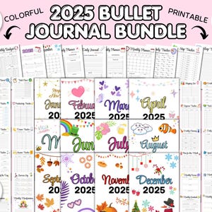 2025 Bullet Journal Bundle Premade Bullet Journal Bundle Bullet journal Template Bullet Journal Planner template Bullet Journal Pages