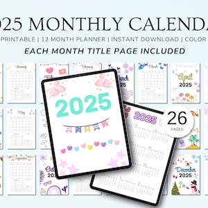 2025 Calendar 2025 Monthly Planner Printable To Do List Editable Wall Calendar Template A4 A5 Instant Download