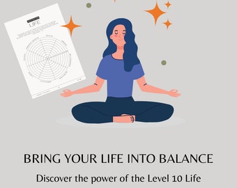Level 10 Life Wheel Printable – Life Balance Worksheet & Goal Setting PDF (Self-Improvement Tracker)