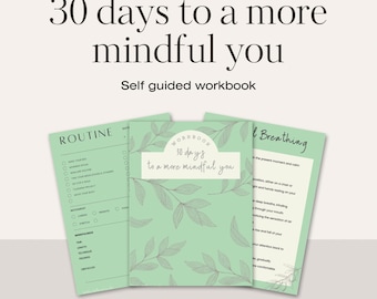 30 Days of Mindfulness Workbook- digital download