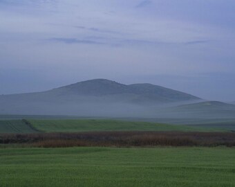 A foggy landscape on the way to Ankara