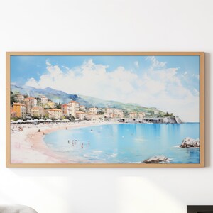 Mediterranean Coast Samsung Frame TV Art | Coastline Art | Samsung Art Tv Frame | Samsung Frame Tv ART Download | Art For Samsung Frame TV