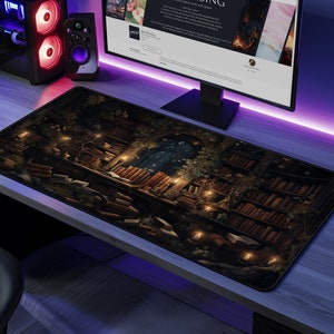Dark Academia Non-Slip Desk Mat: Witchcore Gothic Aesthetic Large Gaming Mouse Pad, Gift for Fantasy Lovers