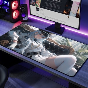 Esdeath Anime Girl Non-Slip Desk Mat - Lovely Kawaii Waifu Large Gaming Mouse Pad, Gift for Friends and Anime Fans