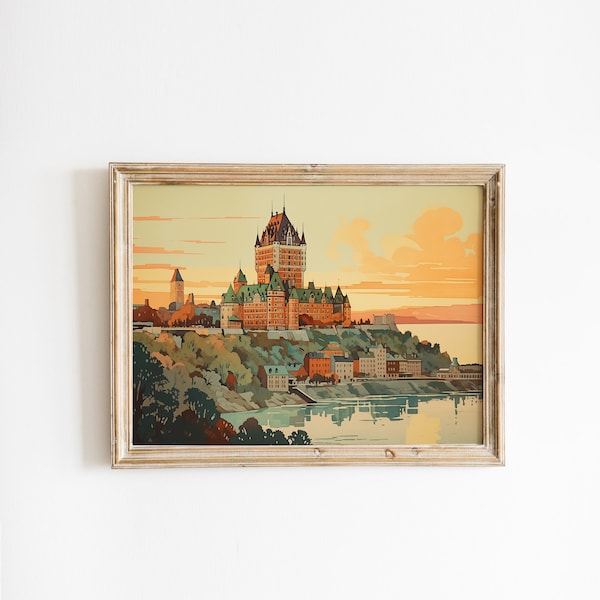 Print of Château Frontenac - Authentic Canadian Decoration - Artistic Print - illustration - Vintage Gift Idea