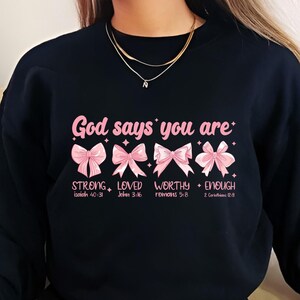 God says you are Png,Pink Coquette Bow PNG,  Girl Shirt Png, Christmas Png,Coquette Aesthetic Sublimation Design, Cross png, Christian png