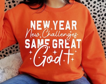 Happy New Year SVG Hello 2025 Christian PNG Sublimation Design, Challenges Same Great God Jesus Faith Based Shirt Cut File Bible Blessed Svg