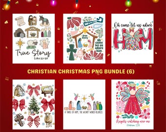 Christian Christmas Jesus PNG Bundle, Bible Verse (Digital Download)