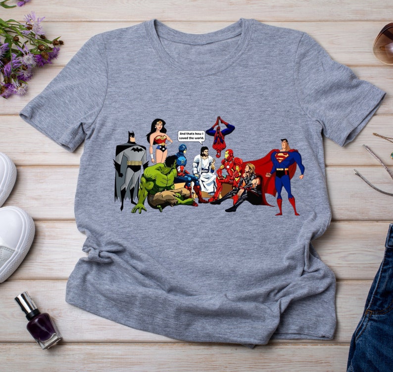 T-shirt Gioventù And That's How I Saved The World Jesus Avengers - Foto 7