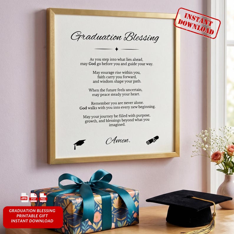 Christian Graduation Blessing Card, Religious Prayer (digital Download ...