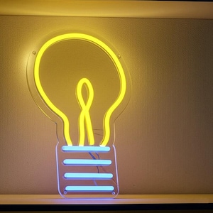 Lightbulb Neon Style LED Sign with USB Port – Stylish, dimmable LED sign, creative decoration for home, bar & event
