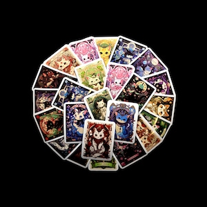 Cartes de tarot majestueuses chats - Autocollants - Autocollants pour agenda - Imperméables - Carnet de voyage - Scrapbook - Gourde - Autocollants pour ordinateur portable