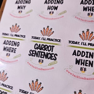 Guided Writing Stickers