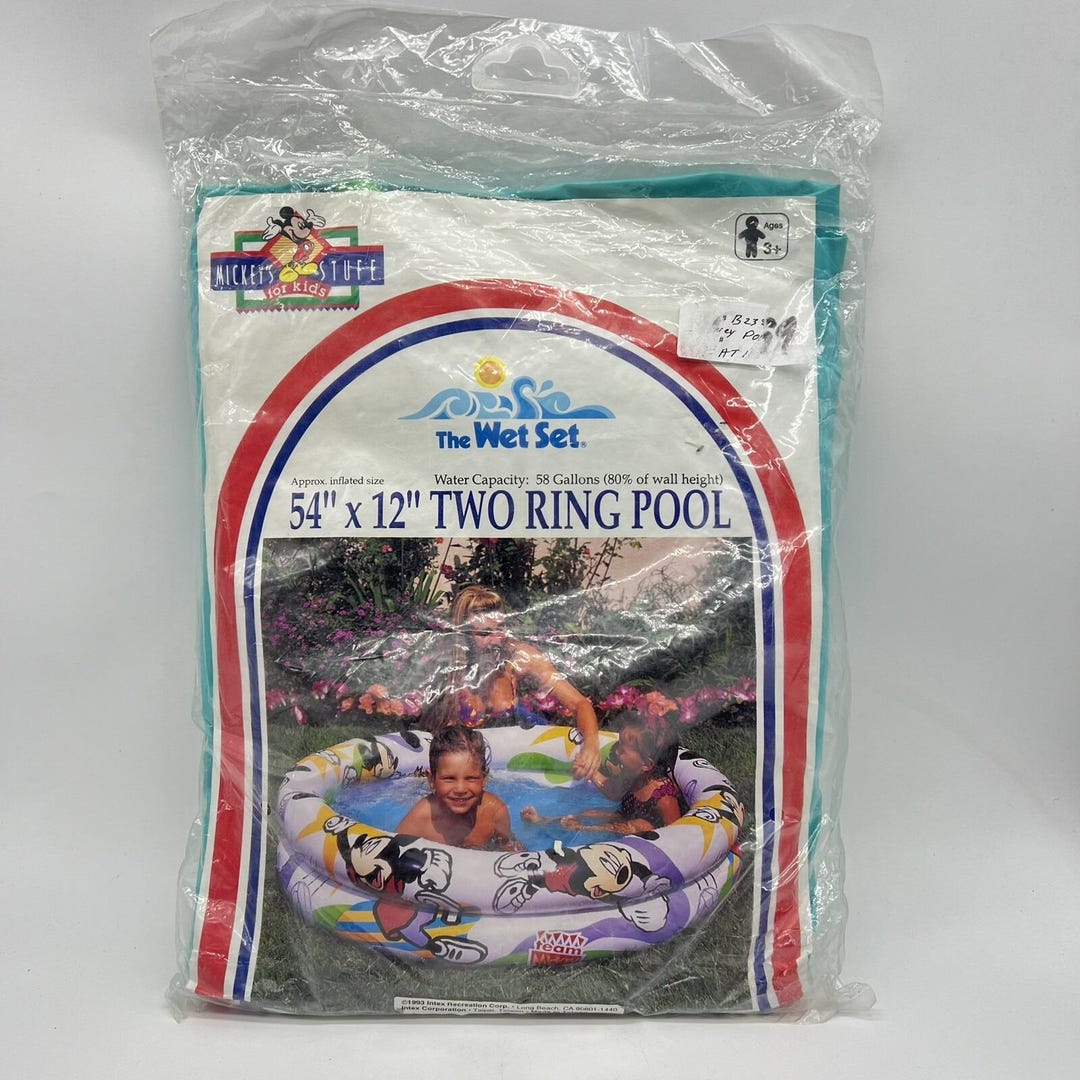 Intex Disney Wet Set Swimming Pool Mickey Two Ring Inflatable 54x12 New ...