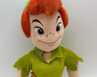 Disney Store Peter Pan Plush Green Embroidered Soft Figure Toy