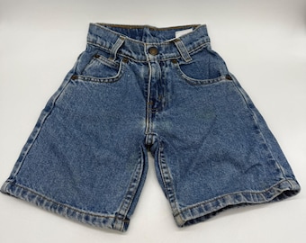 Levi's 550 Denim Shorts Kids Size 4 Blue Relaxed Fit Slim Orange Tab Vintage