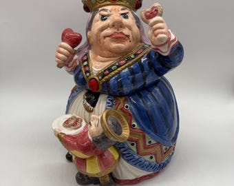 Fitz & Floyd Koekjestrommel Alice In Wonderland Queen Of Hearts Vintage 1992