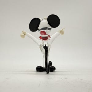 Figura antigua vintage de Mickey Mouse en vidrio soplado de Disney imagen 3