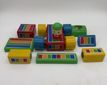 Playwell Hilco Wielokolorowy Magnetyczny Samochód i Klocki Retro Zabawka Vintage