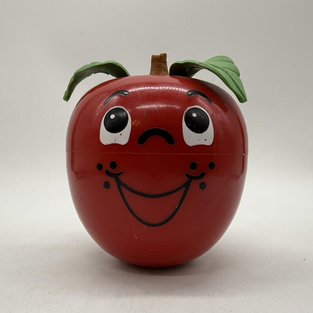 Fisher Price Happy Apple Roly Poly Chime Toy Short Stem Works Vintage ...