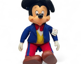 Peluche de vinilo de Mickey Mouse Applause, esmoquin elegante, pajarita y etiqueta, nuevo