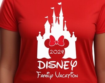 Disney Family Vacation Shirt, Castle Minnie Mouse Ears Tee