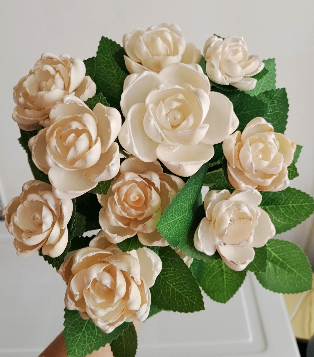 Sea Shell Rose Seashell Rose Bouquet • 11 Handmade Shell Flowers • Coastal Beach ...