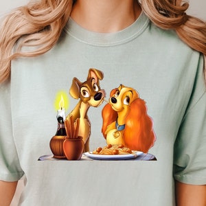 lady and the tramp, lady and the tramp shirt, disney lady and the tramp, comfort colors, disney family shirts, disney couple shirts, 121355