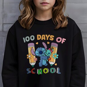 stitch shirts, stitch first 100 days of school shirt, stitch sweatshirt, first 100 days of school, disney 100 days of school, 122452