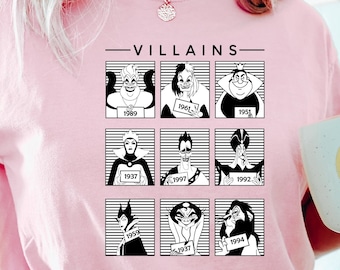 Villanos, Camiseta de Villanos, camisetas familiares de Disney, villanos de Disney, camiseta de pareja de Disney, camiseta de bruja, camiseta de Disney, Disney World, 121189
