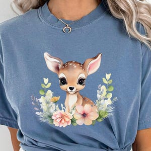 Disney Bambi Shirt, Comfort Colors Shirt, Disney Bambi Deer Tee, Bambi Birthday Gift Shirt,Disneyland Trip Shirt, Disney Flower Shirt,123270