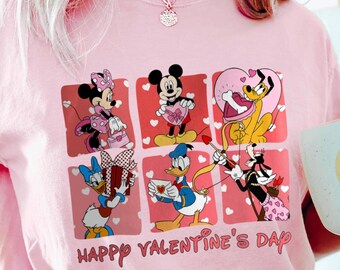 disney characters valentines day, mickey and friends valentines shirt, happy valentines day shirt, comfort colors valentines day, 120749
