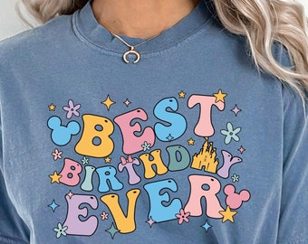 Camiseta de Mickey Mouse, camiseta del mejor cumpleaños de la historia, camiseta de cumpleaños de Disney, camiseta Comfort Colors, camisetas familiares de Disney, camisetas de Disneyworld, 122209