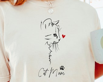 Camiseta de mamá de gatos, mamá de gatos, camiseta de gato, camiseta de mamá de gatos, camisetas de gatos, camiseta de mamá de gatos, camiseta divertida de gato, amante de los gatos, 121136