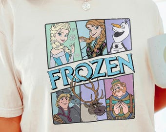 Frozen Shirt, Frozen Characters Tee, Frozen Olaf Shirt, Retro Frozen Shirt, Disney Frozen Shirt, Comfort Colors Shirt, Disney world, 122700