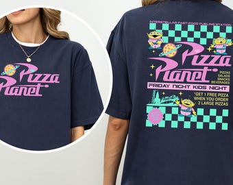 Pizza Planet Checkered Toy Story Shirt, Comfort Colors Shirt, Disney Aliens Shirt, Toy Story Family Shirts, Funny Disney Pizza Shirt, 123542