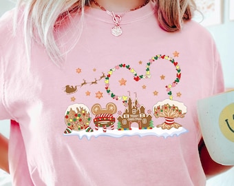 Disney Gingerbread Castle Shirt, Comfort Colors Shirt, Disney Christmas Shirt, Mickey Christmas Shirt, Disney Parks Gingerbread Tee, 123711