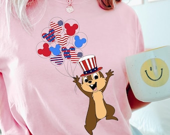Disney Chip And Dale 4Th Of July Shirt, Comfort Colors Disney Shirt, Disney Matching Chip And Dale Shirt, Disney 4Th Of July Shirt, 121420
