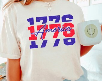 Comfort Colors Fourth of July USA Shirt, America Est 1776 Shirts, Patriotic Independence Day Tee, 125253