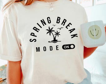 Camiseta Spring Break Mode: Ambiente vacacional, colores cómodos, tallas unisex XS-3XL, 125914