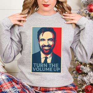 NYC Mayor Zohran Mamdani Sweatshirt, Turn the Volume Up Hoodie, Progressive Liberal Sweater, NYC Democracy Crewneck, 124256