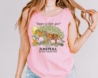 Camiseta sin mangas de Winnie the Pooh de Disney, camiseta sin mangas estilo nadadora Comfort Colors con oso Pooh y Tigger, 121504