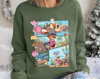 Sudadera de Disney Zootopia 2, camisetas para viajes familiares de Disney, sudadera con capucha de Undercover Mission, cuello redondo de Zootopia Disney World, 124314
