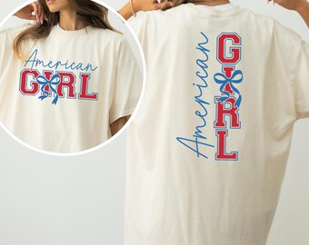 Camiseta Coquette American Girl, Camiseta Comfort Colors con la bandera de EE. UU., Camiseta para fiesta patriótica del 4 de julio, 125301