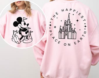 The Happiest Place One Earth Sweatshirt, Magical Castle Hoodie, Mickey Castle Hoodie, Disney Vacation Hoodie, Magic Kingdom Crewneck, 123806