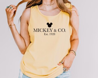 mickey mouse tank top, mickey and co shirt, disneyword tank, disneyworld shirts, cotton tank top, disney tank top, comfort colors, 121054