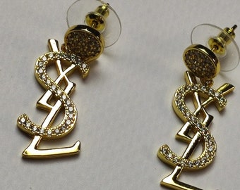 Christian Yves Sain Laurent Vintage  Gold Drop Earrings