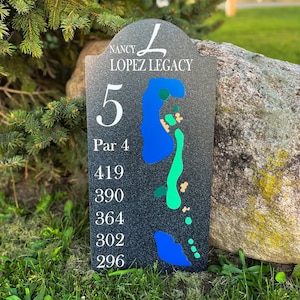 Bord golfgat - elke hole - elke baan - mancave - golfsimulator - muurkunst