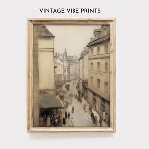 Vintage Paris Stadtansicht Ölgemälde: Französische Architektur (Digitaler Download)