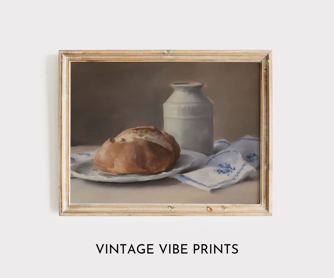 Vintage Kitchen Art | Vintage Bread | Farmhouse Kitchen Print | Rustic ...